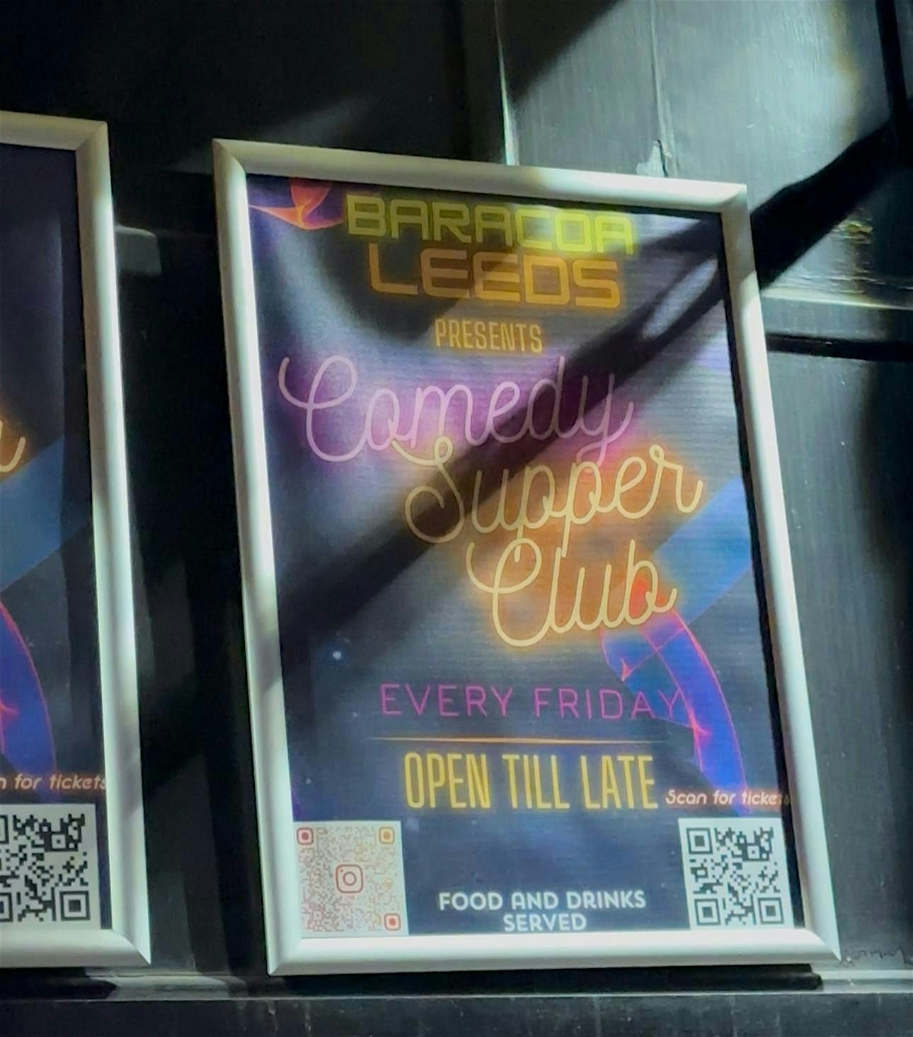 LEEDS COMEDY SUPPER CLUB | Baracoa Luxe Bar