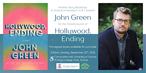 John Green Toronto Book Launch "Hollywood, Ending" | Convocation Hall