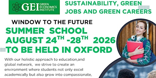 Summer School Oxford  24th -28th   August 2026 Sustainability | The H B Allen Centre