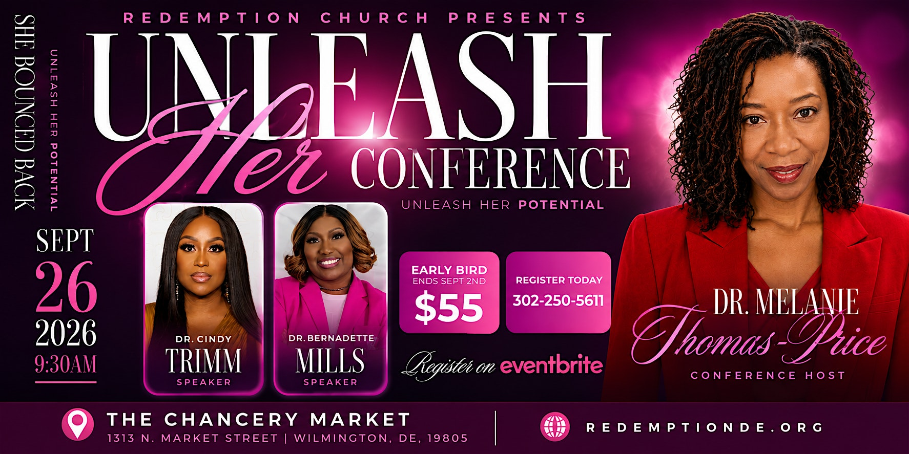 Unleash Her Women's Conference 2026, with Dr. Cindy Trimm | The Chancery Market