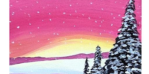 In-studio Paint Night – Pink Skies in the Winter | Fresh Paint Studio + Cafe Toronto