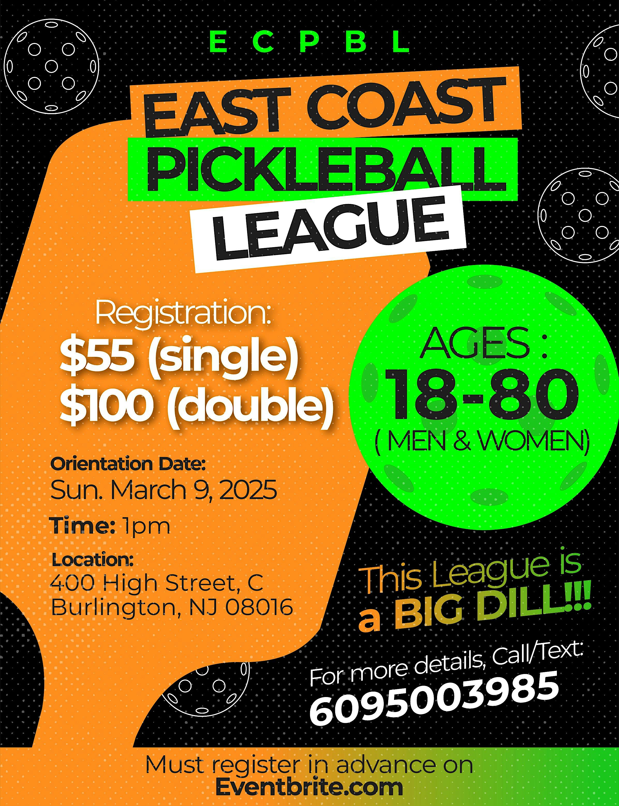 East Coast Pickleball League ( ECPBL) | 400 High St