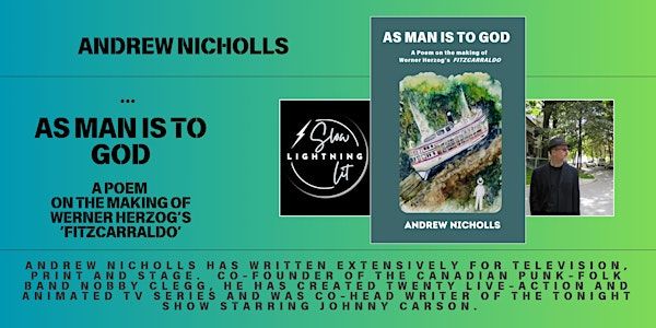 COMEDY WRITER Andrew Nicholls performs + signs    "AS MAN IS TO GOD." | Lyric Hyperion Theater & Cafe