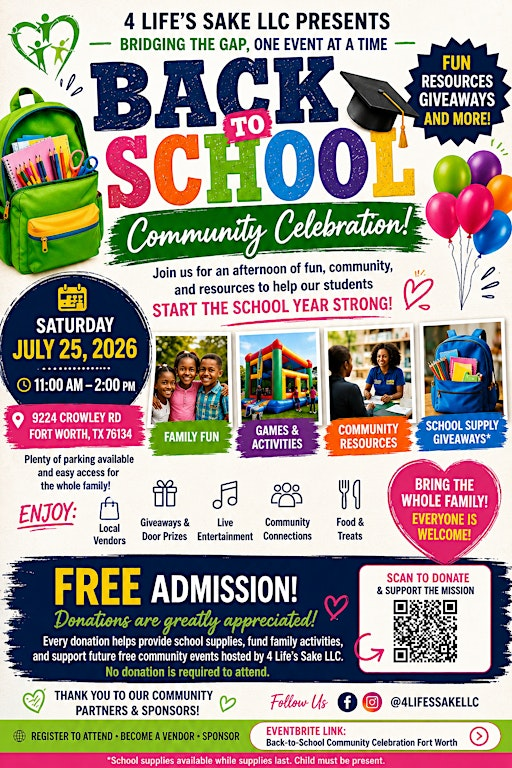 DFW BACK TO SCHOOL COMMUNITY CELEBRATION | 9224 Crowley Rd