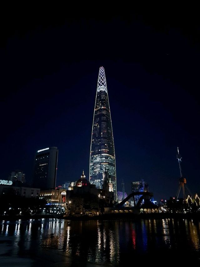 [석촌호수] 노을이 펼쳐진 롯데월드 포토존