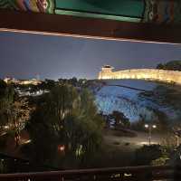 Suwon fortress lake night view in fall