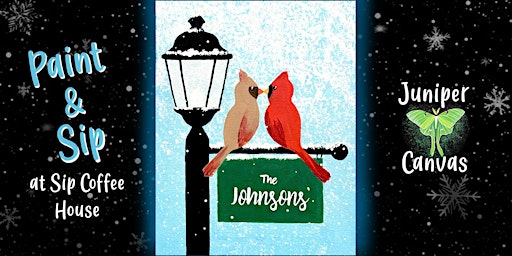 Paint & Sip at Sip Coffee House 2 in Highland: Cardinals in Love | Sip Coffee House and Artisan Cafe