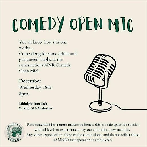 Open Mic Comedy at Midnight Run | Midnight Run Cafe