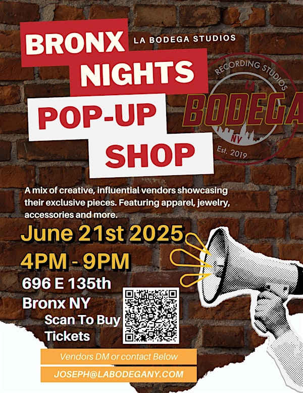 Bronx Nights Pop up Shop | 696 E 135th St