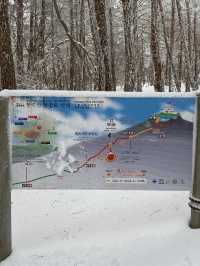 제주도 한라산은 하얗게 변했어요