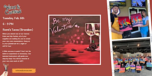 Brandon Paint and Sip – Be My Valentine | Romi's Tacos