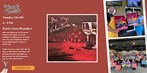 Brandon Paint and Sip – Be My Valentine | Romi's Tacos