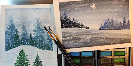 A snow scene: Winter watercolour workshop | Cotesbach Educational Trust