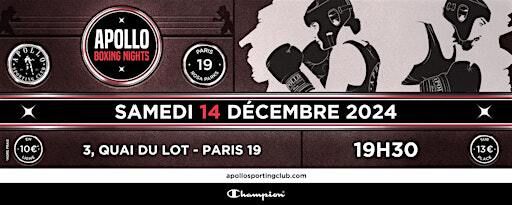 Apollo Boxing Night 14/12/2024 - Paris 19 | Apollo Sporting Club 19