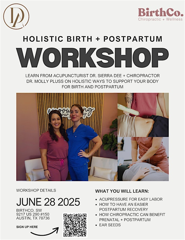 Holistic Birth Prep + Postpartum Recovery Workshop | BirthCo. Chiropractic + Wellness Center