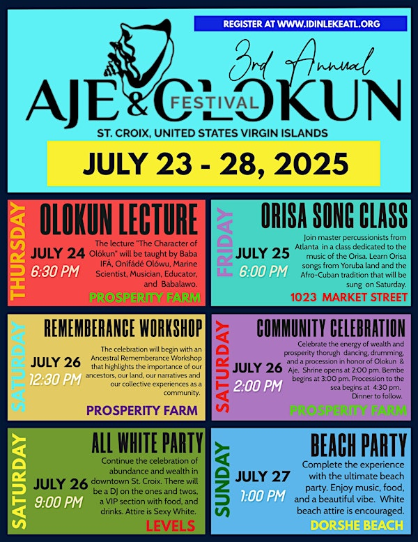 3RD ANNUAL VIRGIN ISLANDS AJE & OLOKUN FESTIVAL | Prosperity Farm Distillery