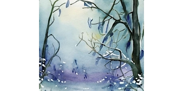 Watercolor and Acrylic  Forest in the Winter Painting Class | Expressive Brush Art Studio