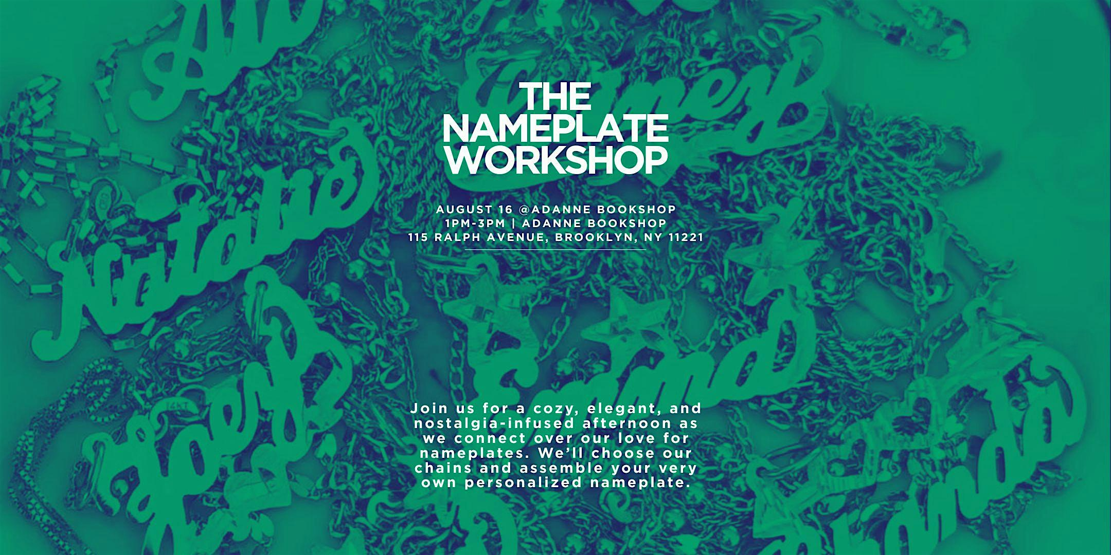 The Nameplate Workshop: Jewelry, Culture + Identity | Adanne Bookshop