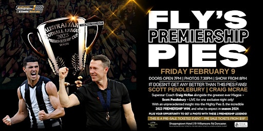 Fly's Premiership Pies ft Craig McRae & Pendles LIVE at Shoppingtown Hotel! | Shoppingtown Hotel
