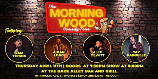 The Morning Wood Stand Up Comedy Tour takes over ST THOMAS | The Back Alley Bar & Grill