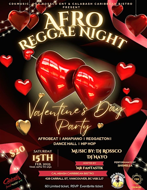 Afro Reggae Valentine Day Party | Calabash Bistro