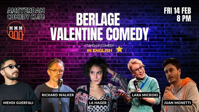 Amsterdam Comedy Club: Berlage Valentine Comedy- in English | Meet Berlage
