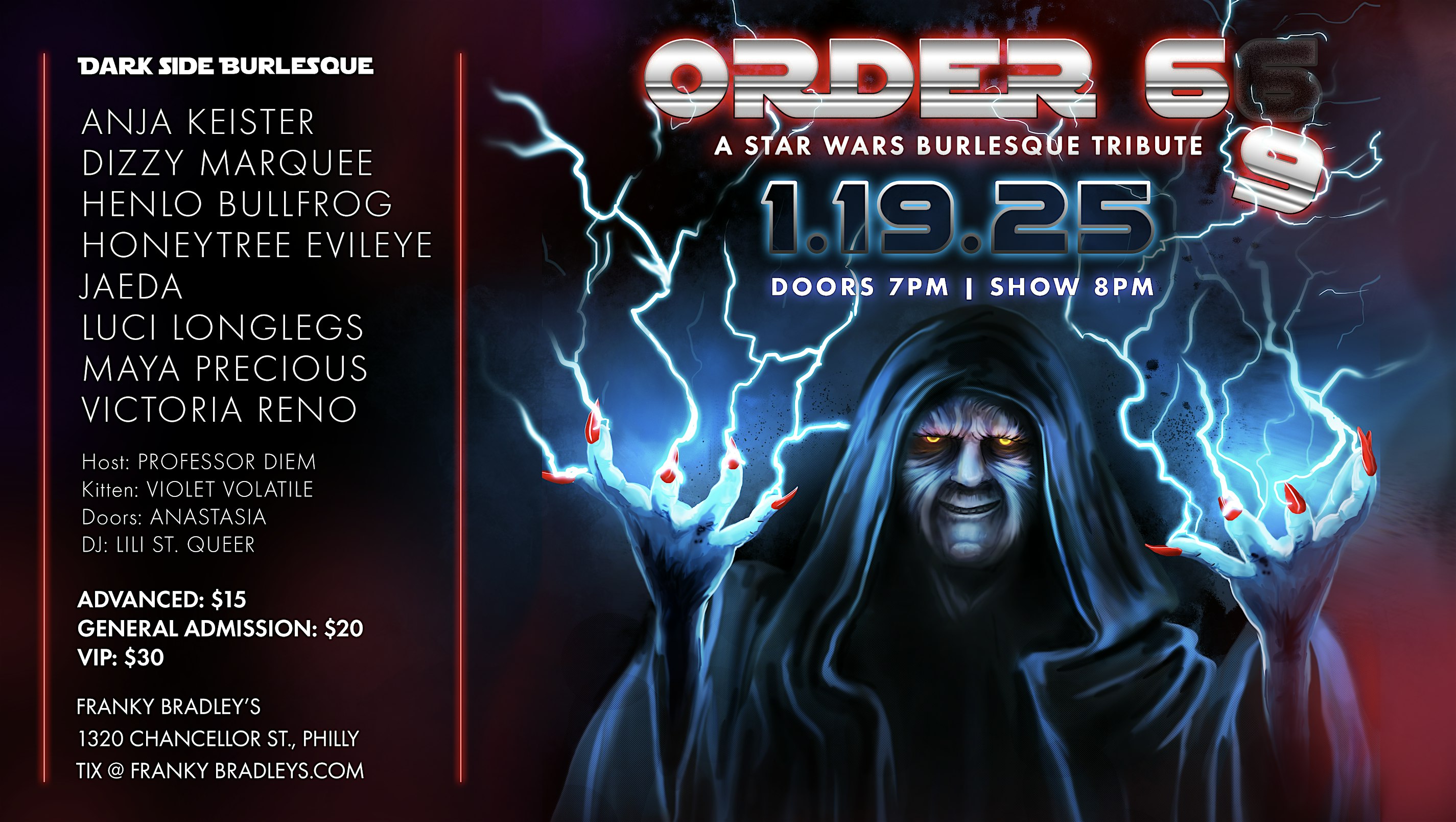 Dark Side Burlesque's Order 69: A Burlesque Tribute to Star Wars | Franky Bradley's