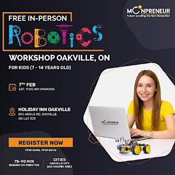 In-person Free Robotics Workshop For Kids at Oakville, ON(7-14 yrs) | Holiday Inn Oakville (Centre) by IHG