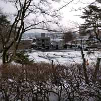 秋田県　千秋公園　雪景