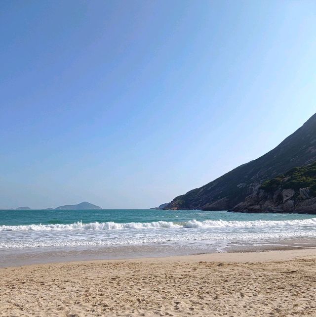 石澳沙灘上，聽海濤聲，令你心靈純淨！