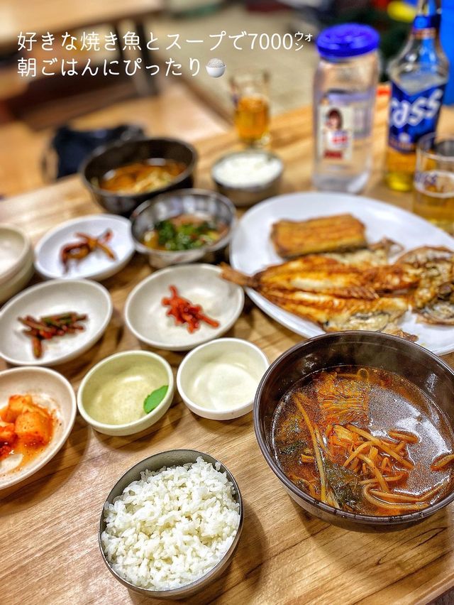 【釜山・チャガルチ】お魚の街で『お魚定食』朝ごはん‼️楽しい1日の始まり☀️