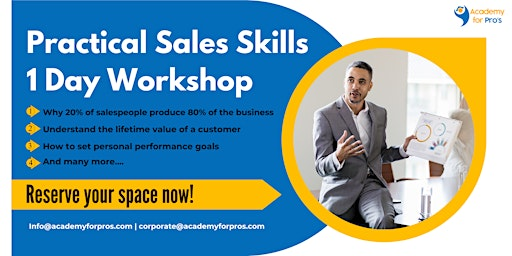 Practical Sales Skills 1 Day Training in Windsor | For venue details reach us at: info@academyforpros.com