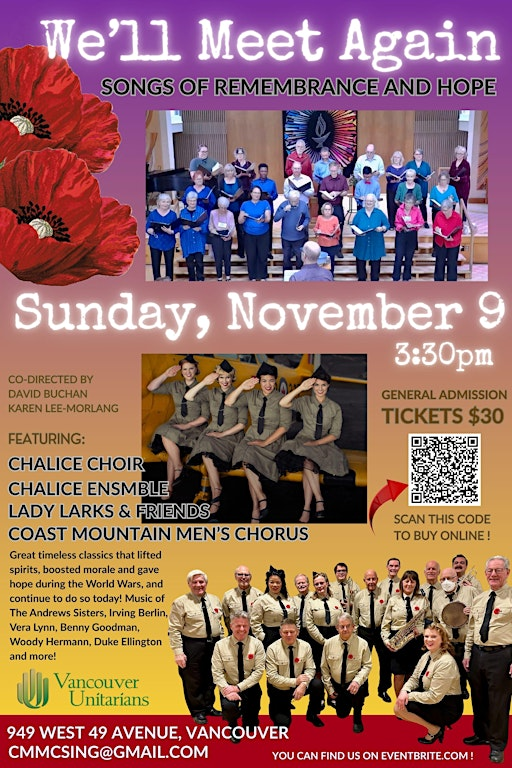 "We'll Meet Again" Concert:  Songs of Remembrance and Hope | Vancouver Unitarians