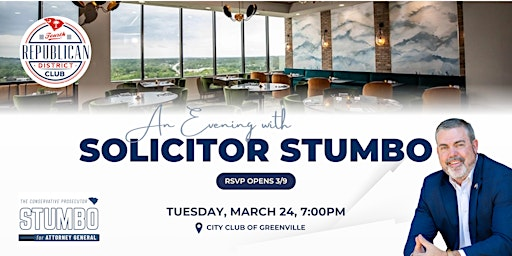 An Evening with Solicitor Stumbo | City Club of Greenville, Beattie Place, Greenville, SC, USA
