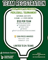 2026 MRHC Foundation Pickleball Tournament | J I Stipe Recreation Center