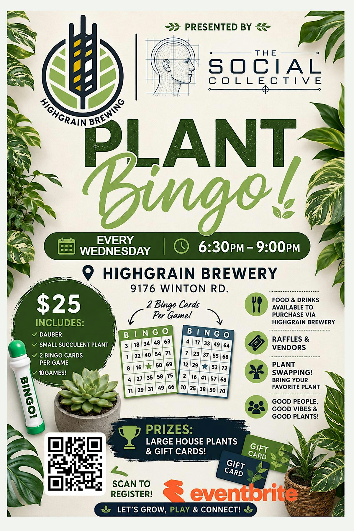 GREEN-Go: Plant Bingo! HighGrain Brentwood | HighGrain, Brentwood Brewpub