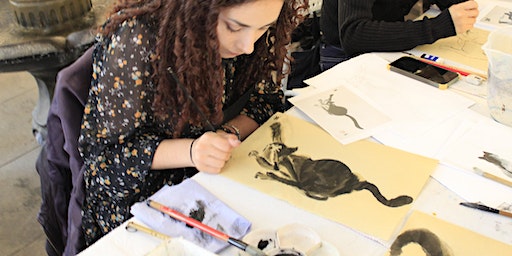 Japanese Cat Painting Workshop (Sumi-e) | GRUB