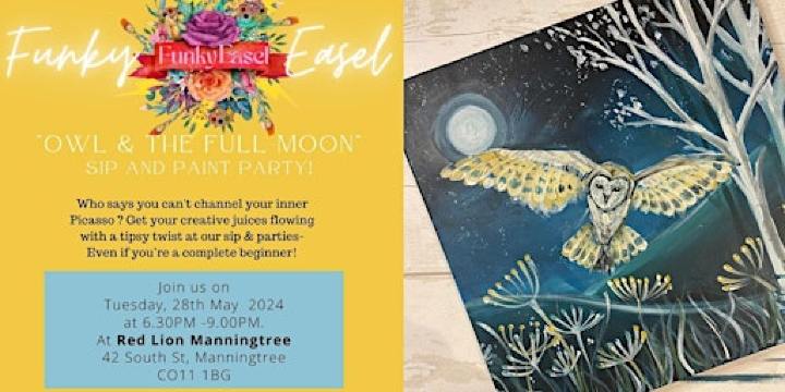 The Funky Easel Sip & Paint Party: Owl & The Moon | The Red Lion
