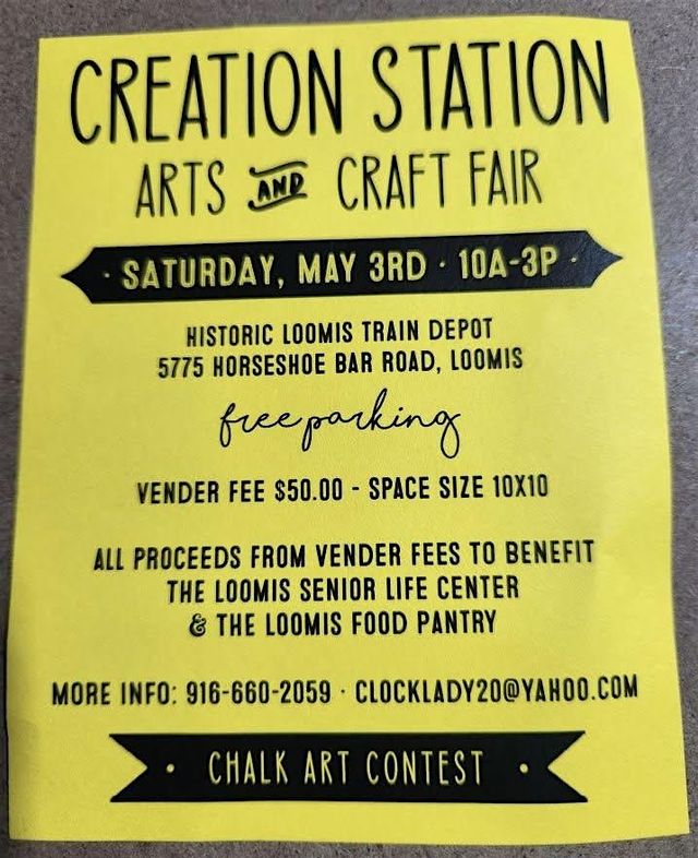 Creation Station Arts and Crafts Fair | Historic Loomis Train Depot Plaza