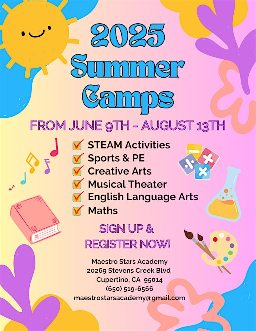 2025 Summer Camp - Mission STEAM Week 1 June 9th-13th | 20269 Stevens Creek Blvd