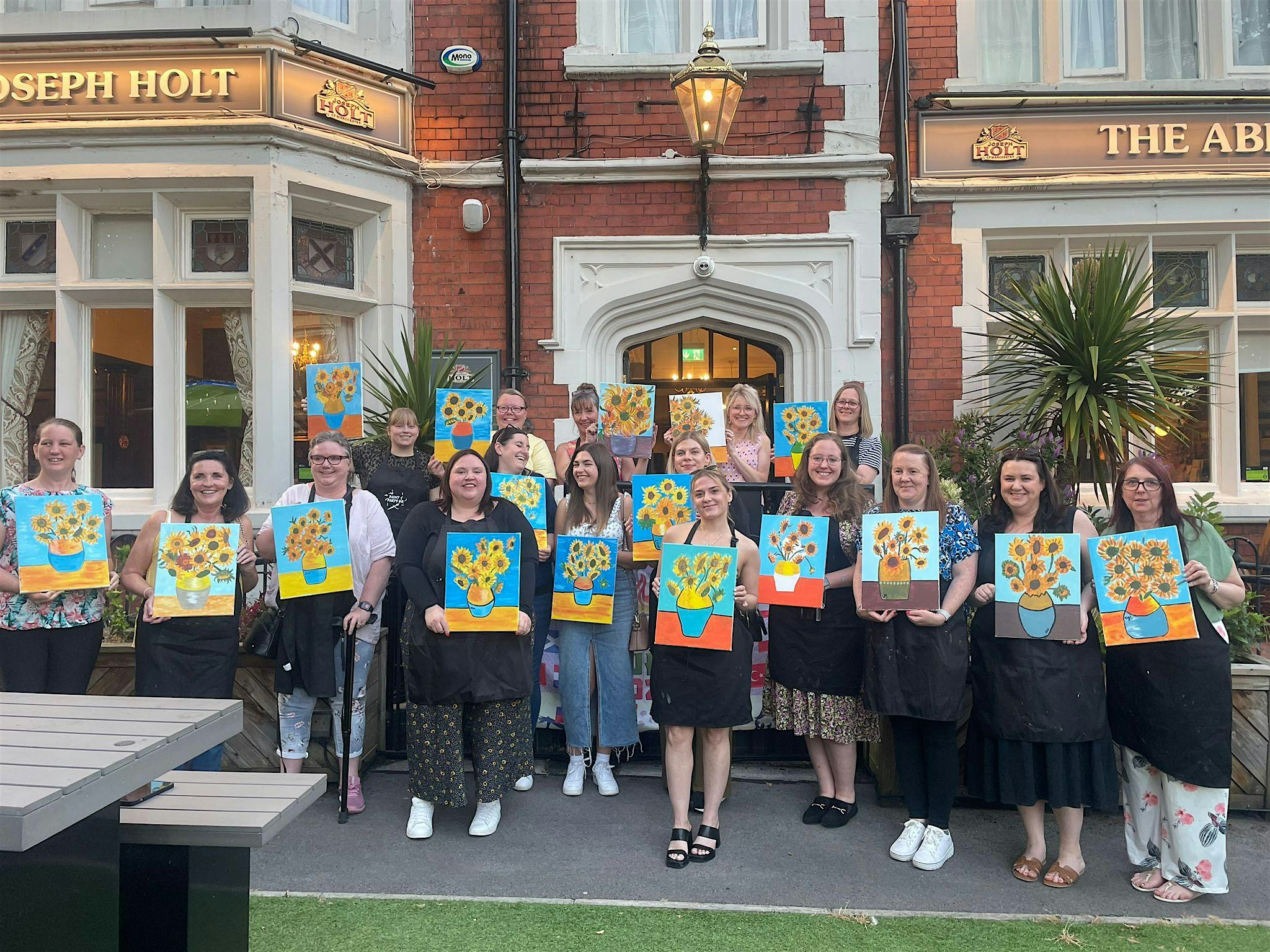 Paint & Party UK: Sunflowers - Widnes | The Woodlands Bar & Grill