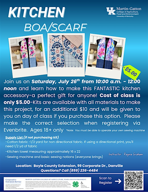 Kitchen Boa/Scarf | Boyle County Extension Service