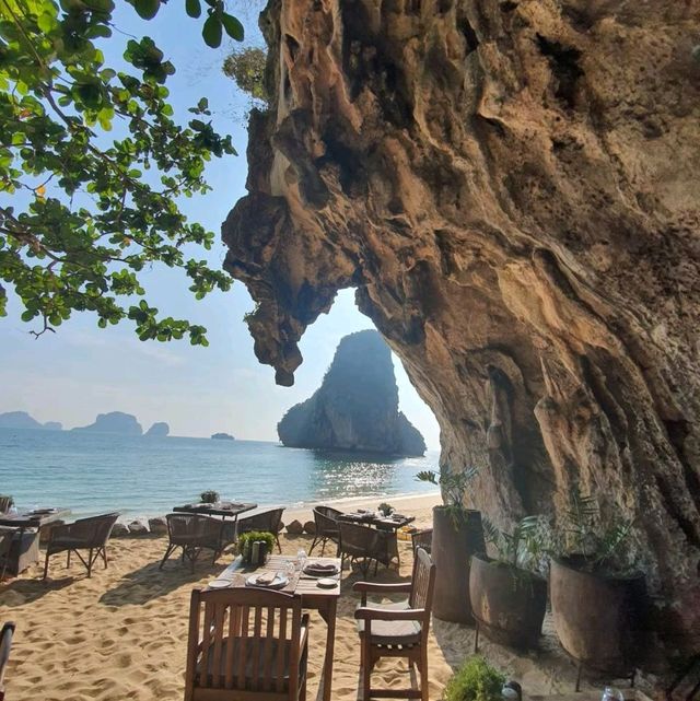 Dining in cave with a scenic view 