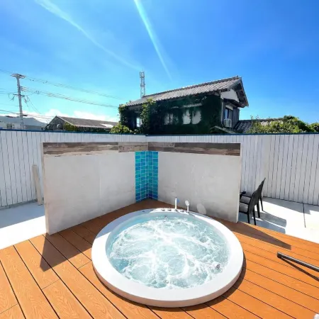 Newly built! Bleu de Itoshima Building 3: Itoshima sea breeze, BBQ, hot tub, sauna, up to 10 guests