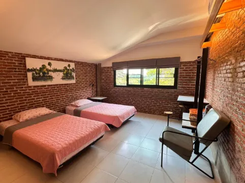 ห้องพักเตียงแฝดพร้อมวิวสวน