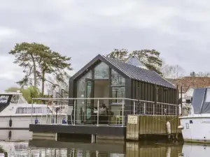Water Cabin with Water Sports Equipment and Bikes, Bath