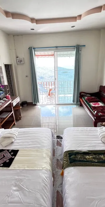 ห้องอีโคโนมีทิวทัศน์สวน(เตียงเดี่ยว 2 เตียง)