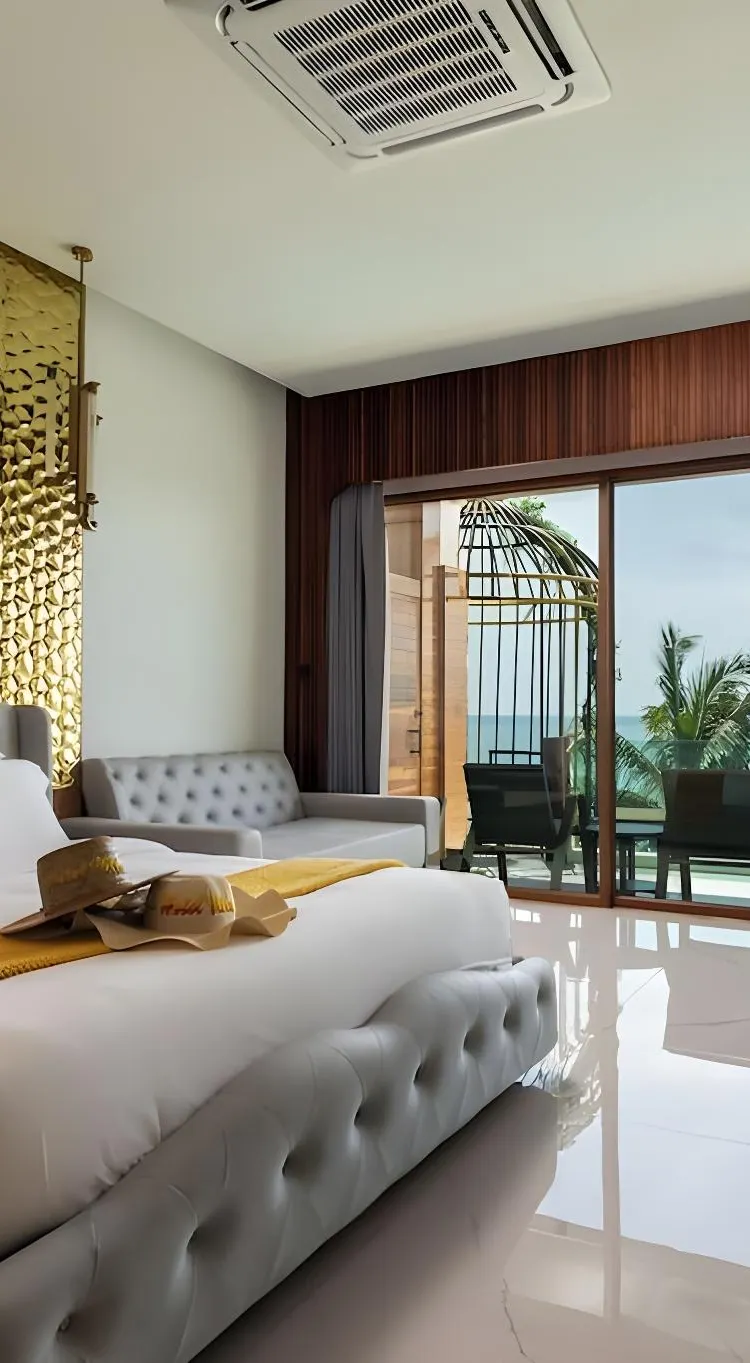 ห้องดีลักซ์เตียงใหญ่หรือเตียงแฝดพร้อมทางเข้าสระว่ายน้ำ