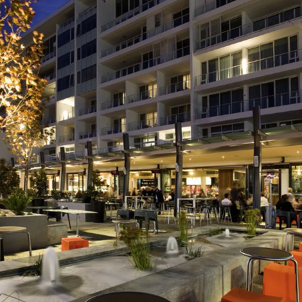 Resort-style accommodation exterior in Mandurah, Western Australia