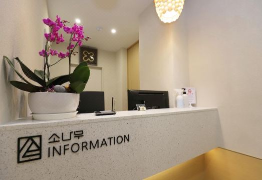 춘천 소나무 호텔의 외부 주차 공간